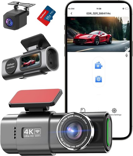 Webeqer telecamera dash - 4k,