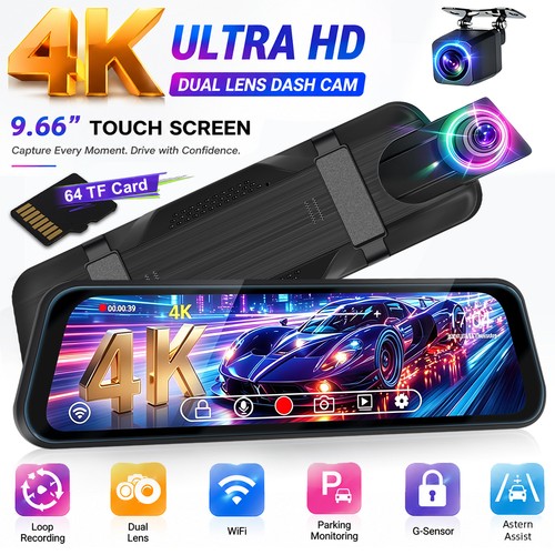 Dashcam duallens - 4k, 9.66\"
